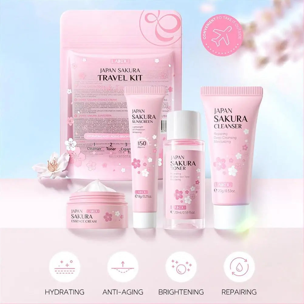 SAKURA Skin Care Set facial For Women  (Cleanser,Serum,Toner,Sunscreen,facial cream Beauty skin care)