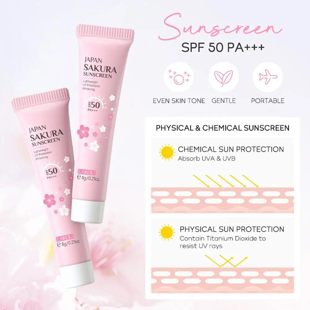 SAKURA Skin Care Set facial For Women  (Cleanser,Serum,Toner,Sunscreen,facial cream Beauty skin care)