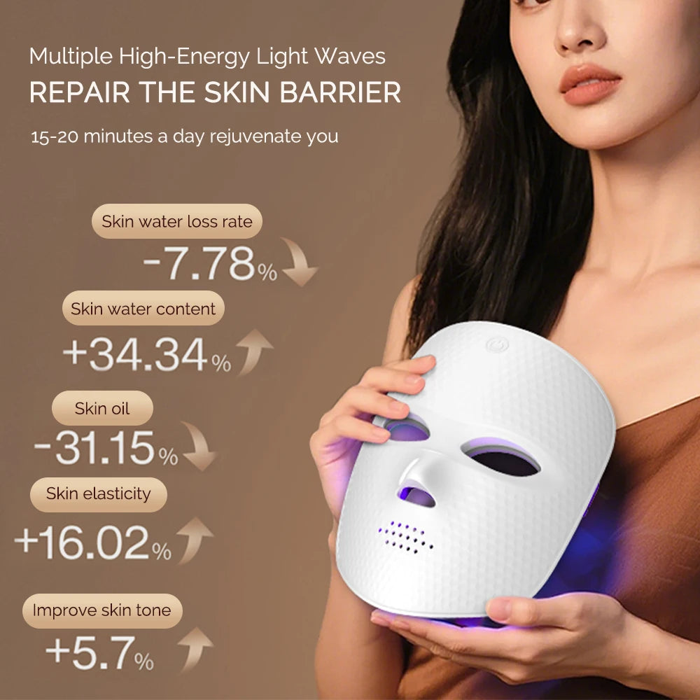 Mascarilla facial LED de 7 colores