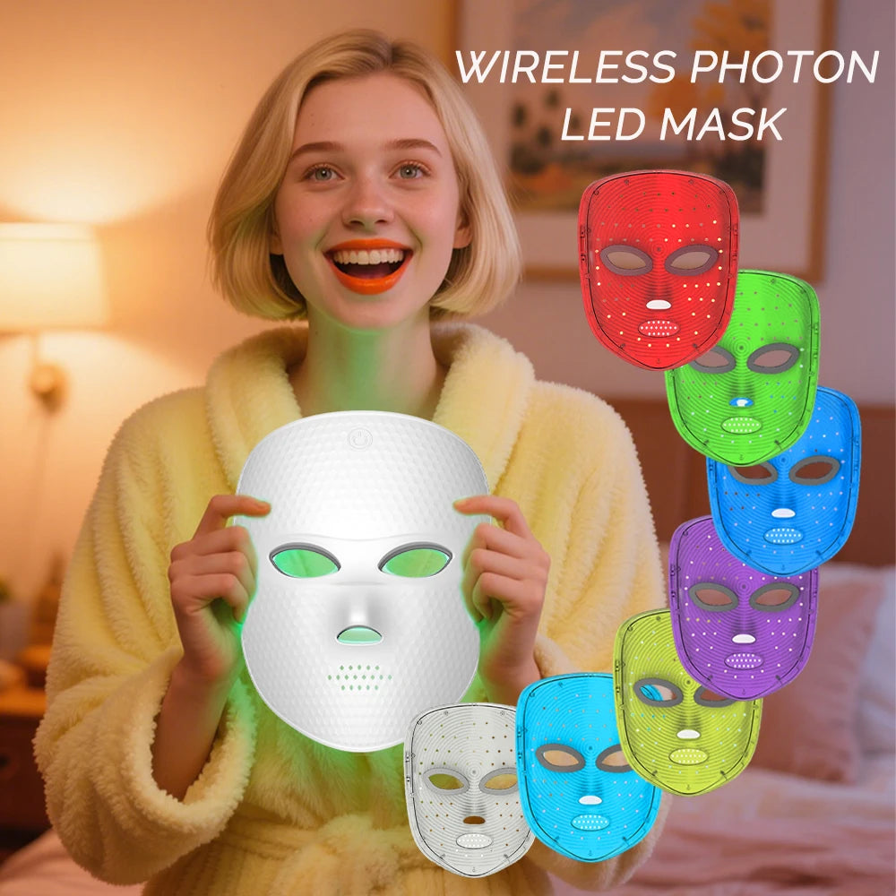 Mascarilla facial LED de 7 colores