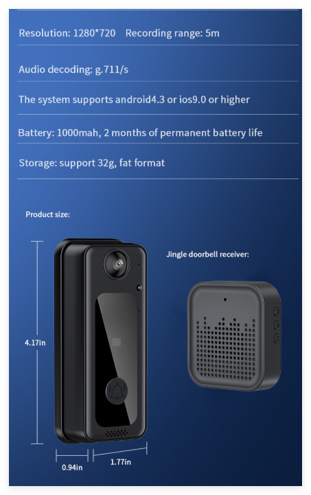 Timbre Inalámbrico Inteligente para el Hogar con WiFi
